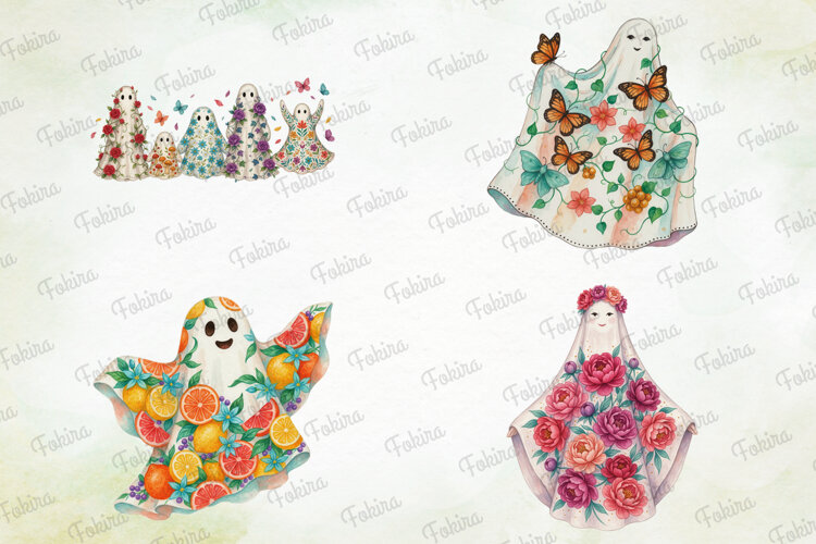 Blooming Boo Ghost Clipart PNG, blooming boo ghost png example image 1