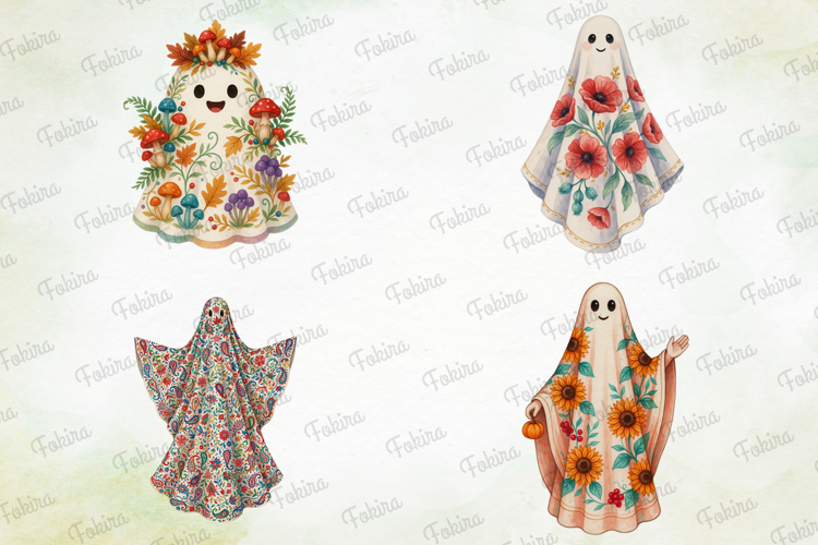 Blooming Boo Ghost Clipart PNG, blooming boo ghost png