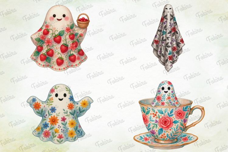 Blooming Boo Ghost Clipart PNG, blooming boo ghost png
