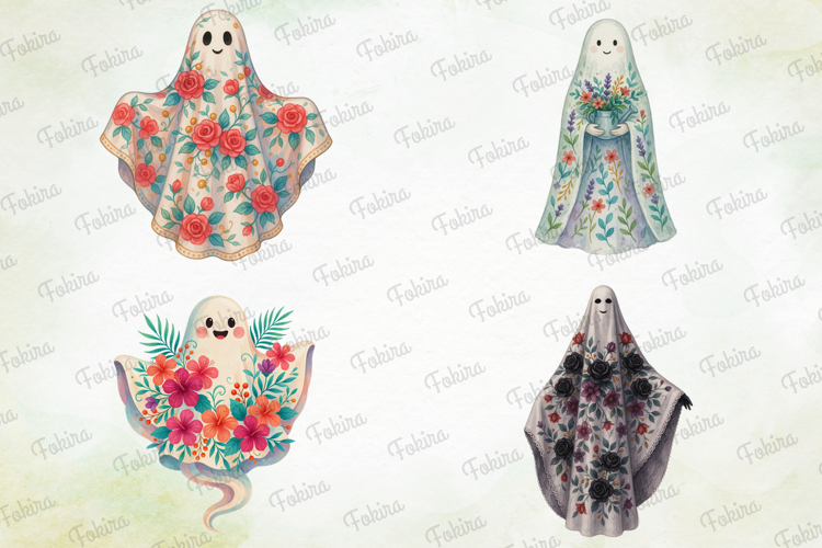 Blooming Boo Ghost Clipart PNG, blooming boo ghost png