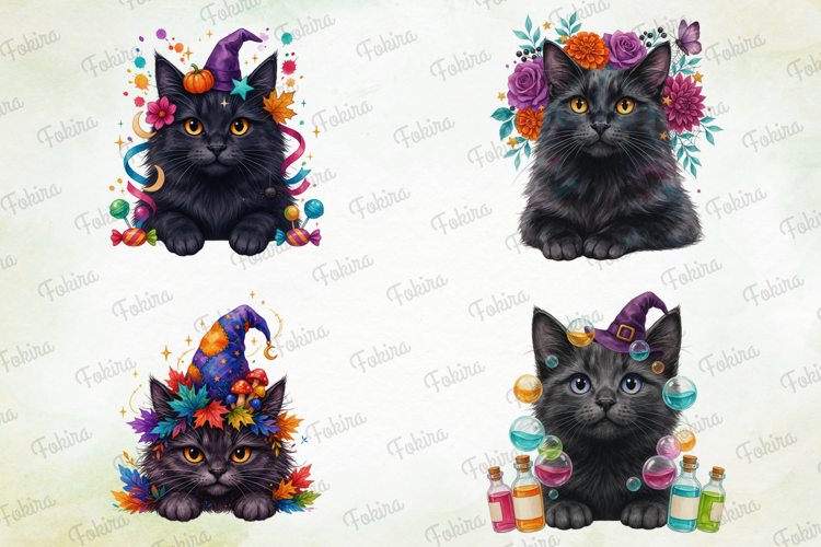 Halloween Cat Clipart PNG, halloween cat clipart png, black