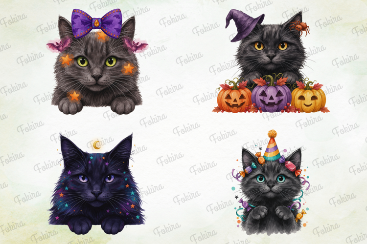 Halloween Cat Clipart PNG, halloween cat clipart png, black