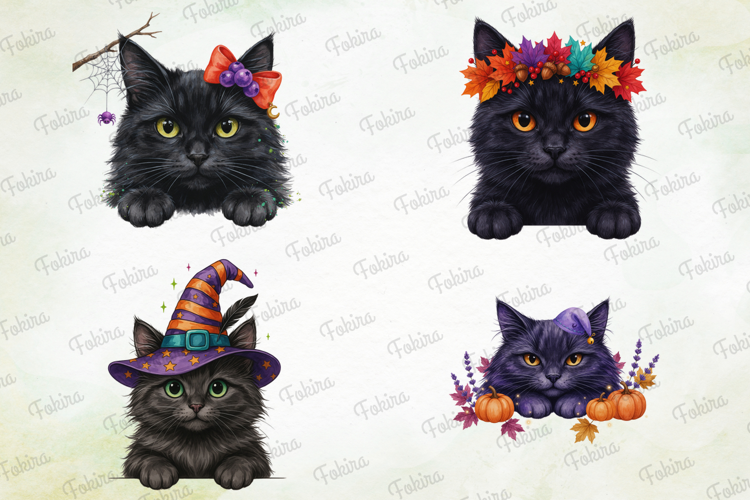 Halloween Cat Clipart PNG, halloween cat clipart png, black