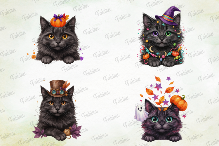 Halloween Cat Clipart PNG, halloween cat clipart png, black