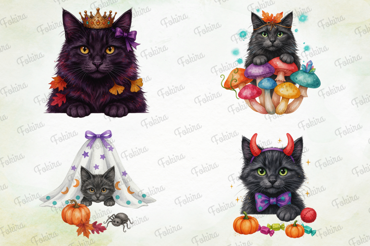 Halloween Cat Clipart PNG, halloween cat clipart png, black