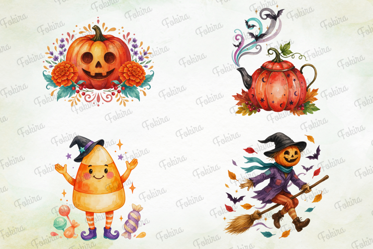 Spooky Pumpkin Whimsy Clipart PNG, spooky pumpkin whimsy png