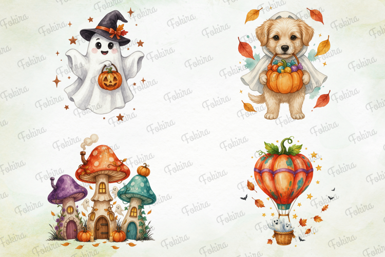 Spooky Pumpkin Whimsy Clipart PNG, spooky pumpkin whimsy png