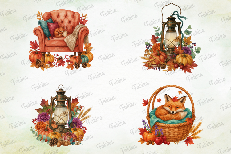 Woodland Harvest Autumn Clipart PNG,woodland harvest clipart