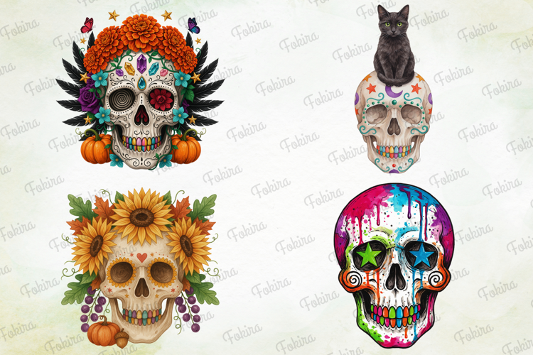 Spooky Skull Halloween Clipart PNG, spooky skull clipart png