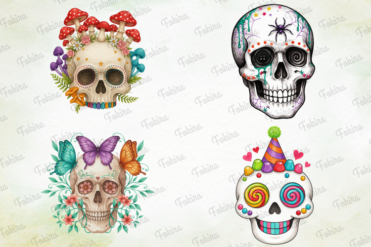 Spooky Skull Halloween Clipart PNG, spooky skull clipart png