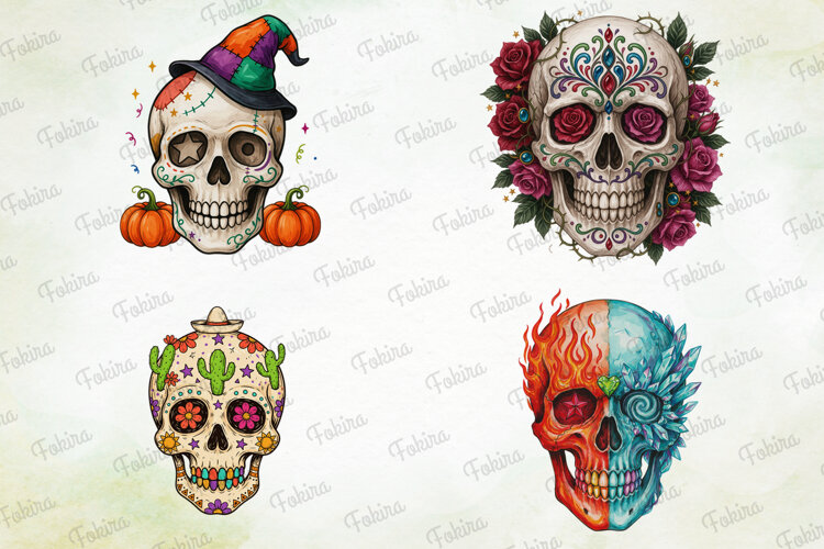 Spooky Skull Halloween Clipart PNG, spooky skull clipart png example image 1