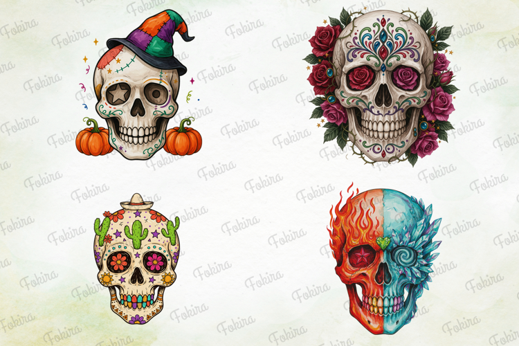 Spooky Skull Halloween Clipart PNG, spooky skull clipart png