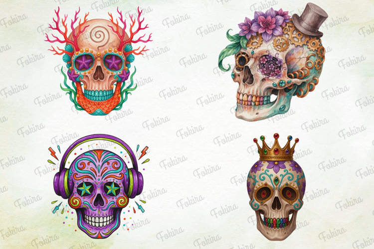 Spooky Skull Halloween Clipart PNG, spooky skull clipart png