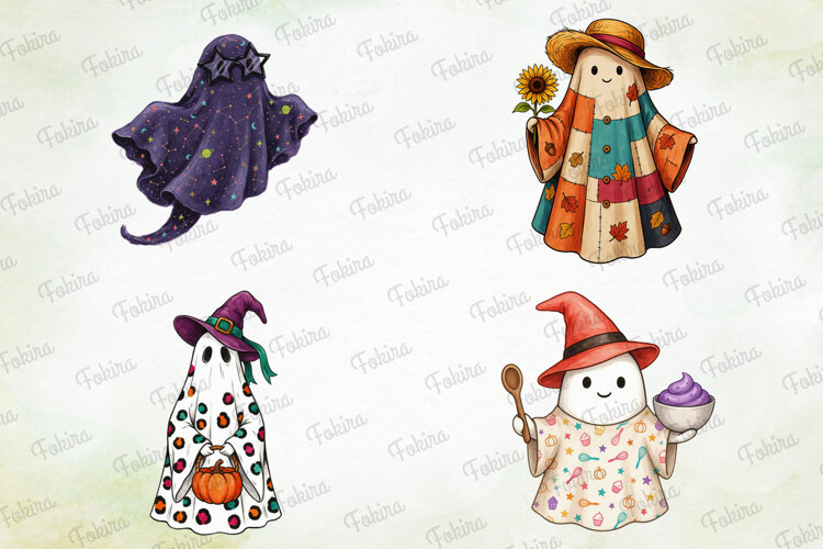 Retro Ghost Halloween Clipart PNG, retro halloween ghost png example image 1