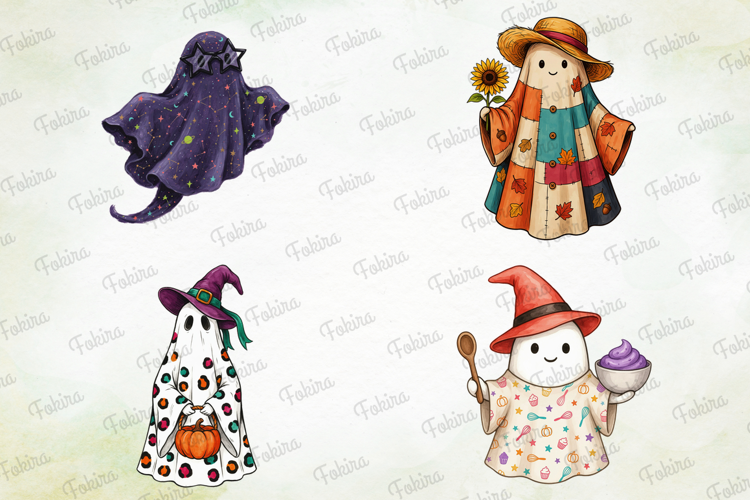 Retro Ghost Halloween Clipart PNG, retro halloween ghost png
