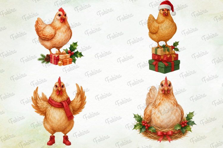 Christmas Chicken Clipart PNG, christmas chicken clipart png