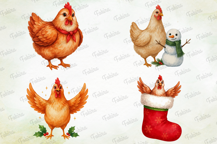 Christmas Chicken Clipart PNG, christmas chicken clipart png