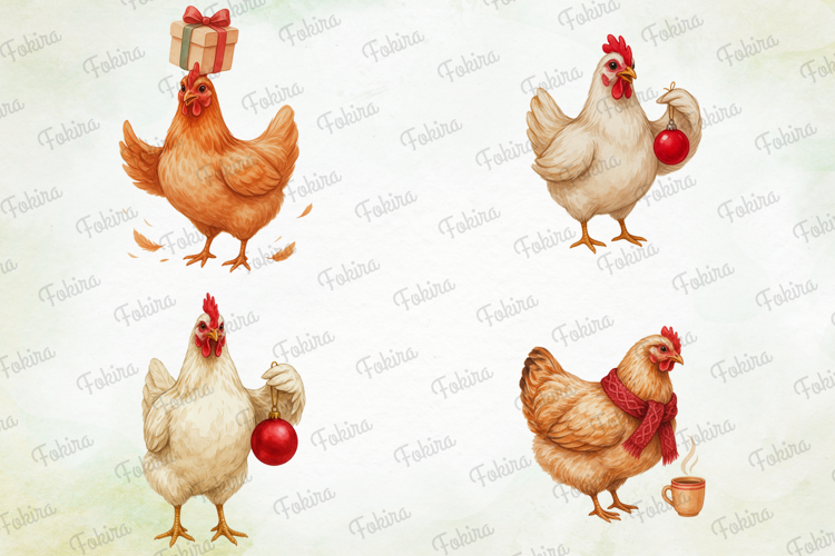 Christmas Chicken Clipart PNG, christmas chicken clipart png