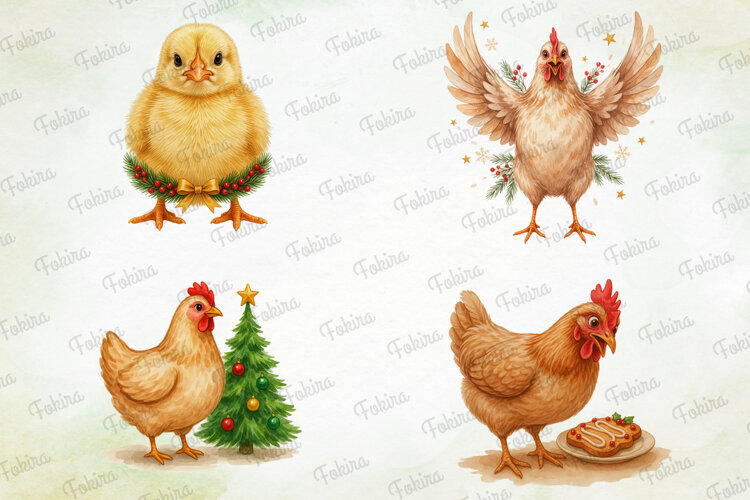 Christmas Chicken Clipart PNG, christmas chicken clipart png example image 1