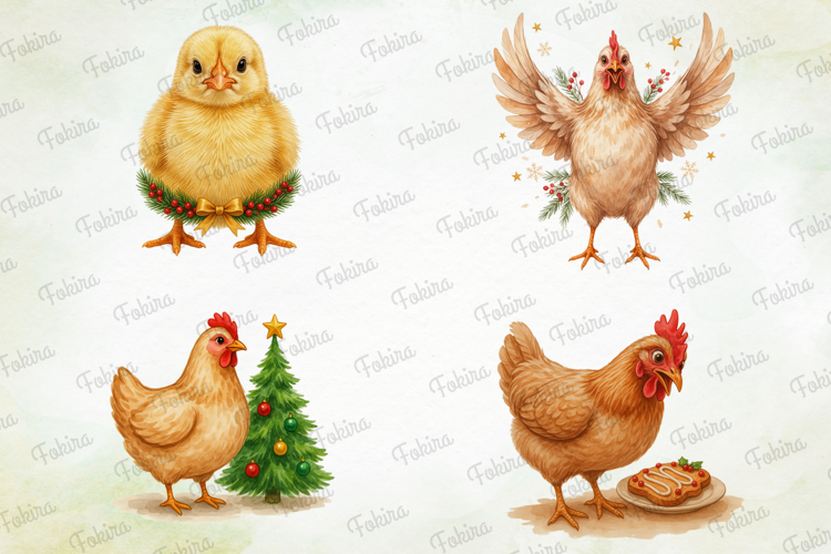 Christmas Chicken Clipart PNG, christmas chicken clipart png