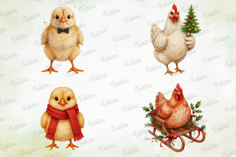 Christmas Chicken Clipart PNG, christmas chicken clipart png