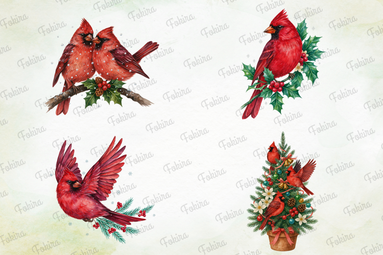 Christmas Cardinal Garden Clipart PNG,a christmas cardinal