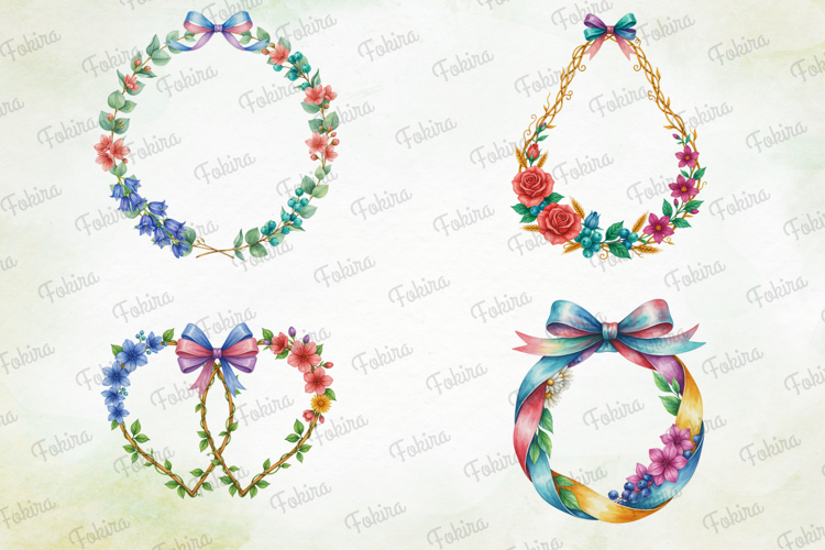 Watercolor Floral Frames Clipart PNG,watercolor floral frame