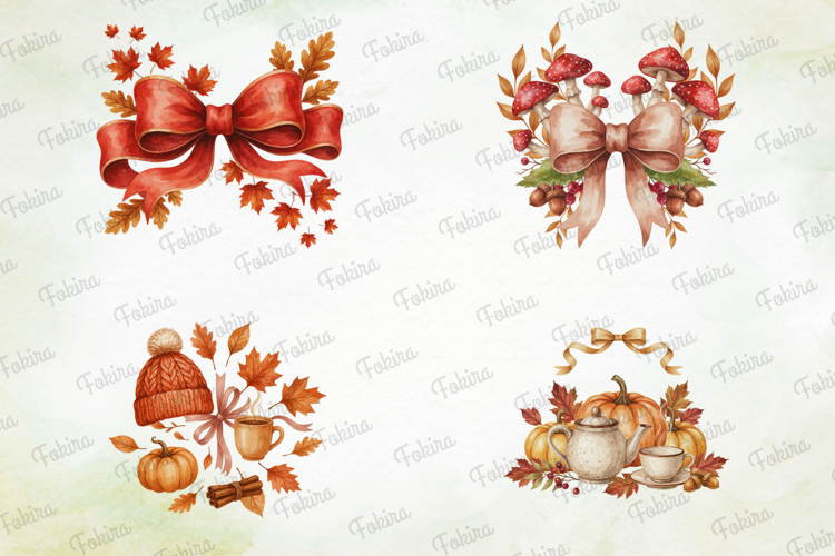 Autumn Bow Wreath Clipart PNG, autumn bow wreath clipart png