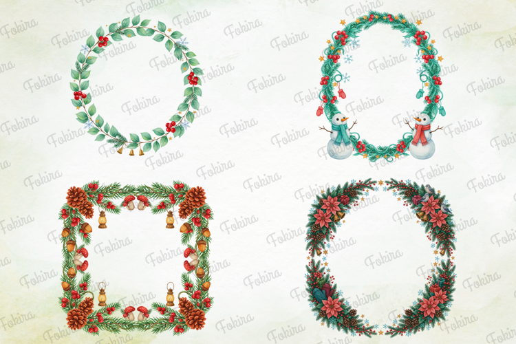 Whimsical Winter Frames Clipart PNG, whimsical winter frames