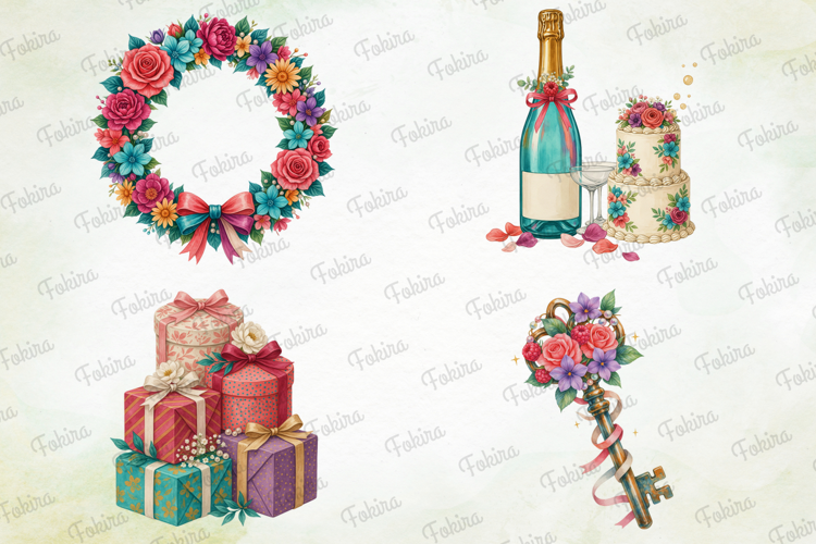 Colorburst Wedding Clipart PNG, colorburst wedding clipart