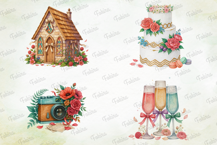 Colorburst Wedding Clipart PNG, colorburst wedding clipart