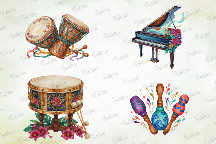 Music Treasury Clipart PNG, watercolor music clipart png