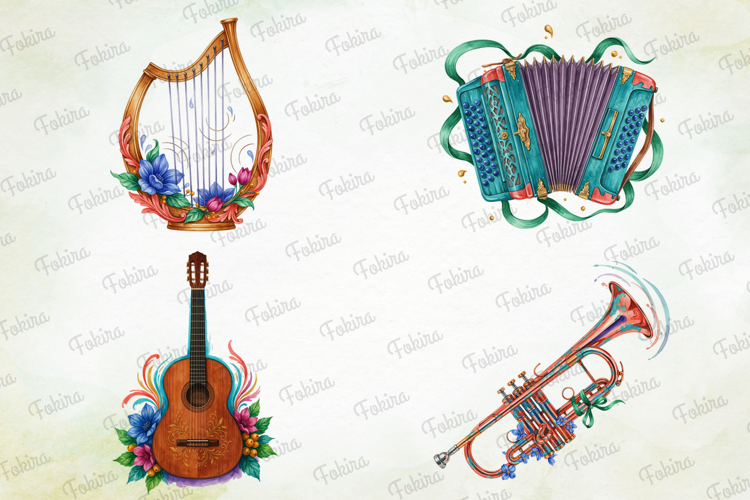 Music Treasury Clipart PNG, watercolor music clipart png