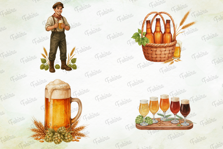 Summer Beer Watercolor Clipart PNG, summer beer clipart png,