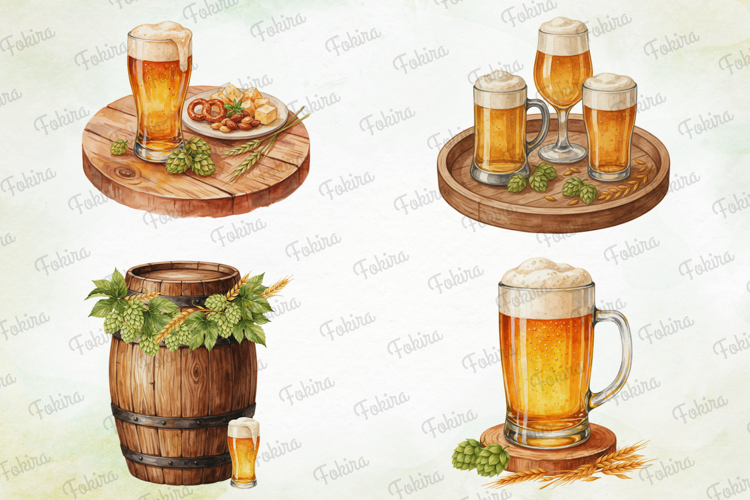 Summer Beer Watercolor Clipart PNG, summer beer clipart png,