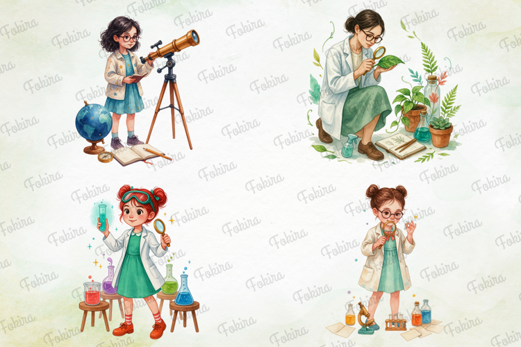 Vintage Laboratory Clipart PNG,watercolor laboratory clipart