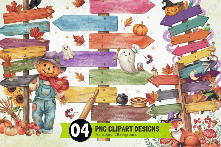 halloween signpost clipart png, spooky signpost clipart png