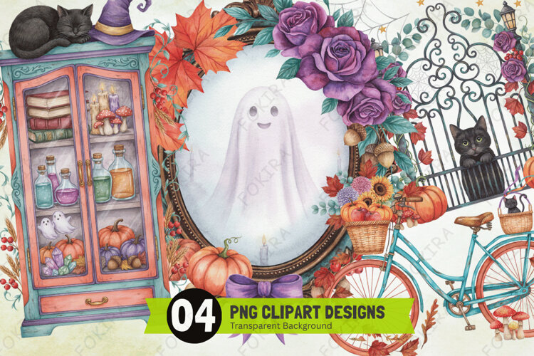 Haunted Harvest Halloween Clipart, haunted harvest clipart example image 1