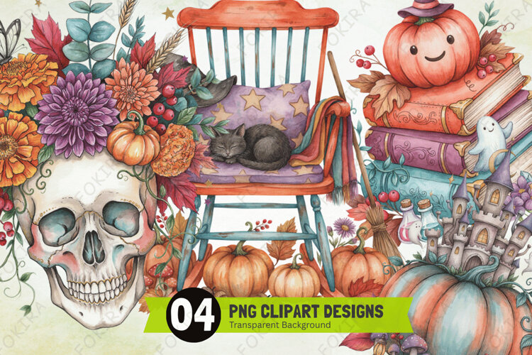 spooky harvest clipart png,autumn halloween clipart, pumpkin example image 1