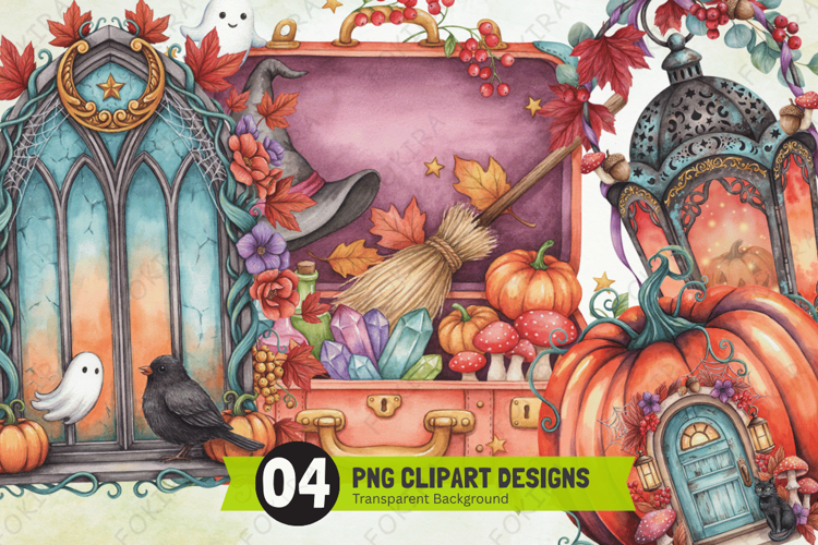Haunted Harvest Halloween Clipart, haunted harvest clipart