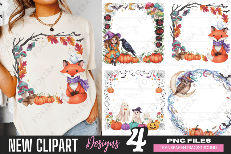 Spooky Halloween Frames PNG, halloween frame clipart png