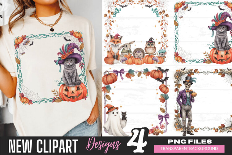 Spooky Halloween Frames PNG, halloween frame clipart png example image 1