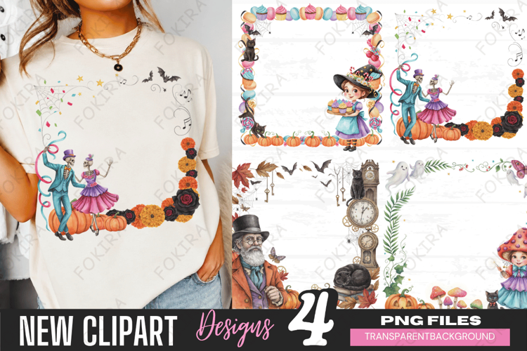 Spooky Halloween Frames PNG, halloween frame clipart png