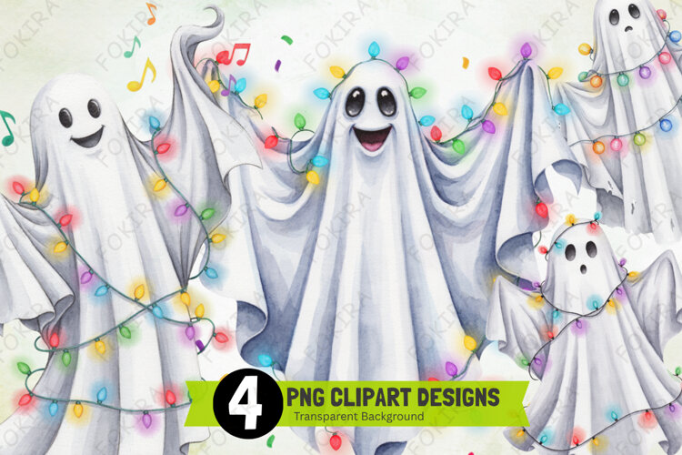Twinkling Spooky Ghosts Clipart PNG, twinkling spooky ghosts example image 1