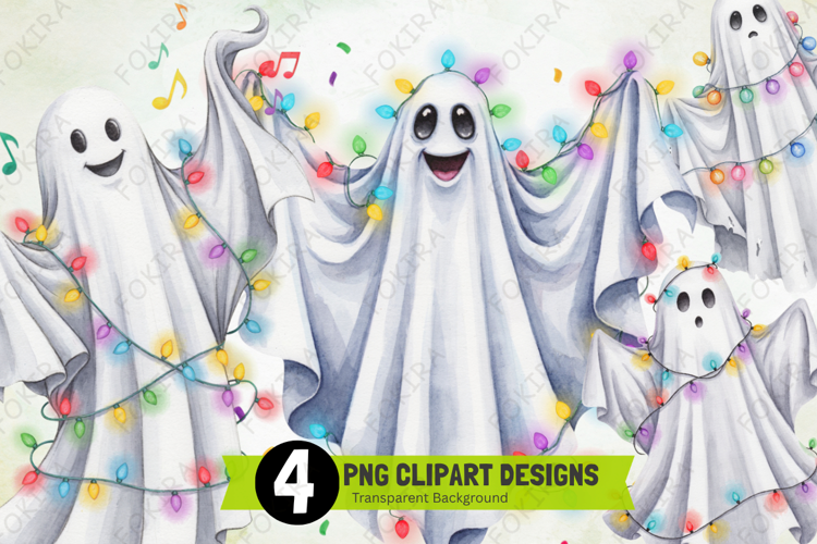 Twinkling Spooky Ghosts Clipart PNG, twinkling spooky ghosts