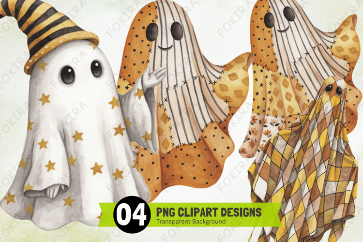 boho halloween ghost png,patchwork ghost clipart png, autumn