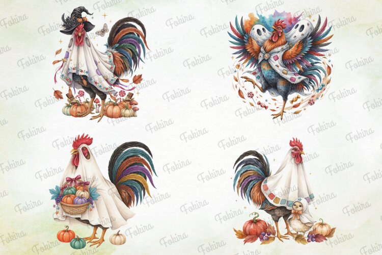 Haunted Harvest Rooster Clipart PNG, haunted harvest rooster example image 1