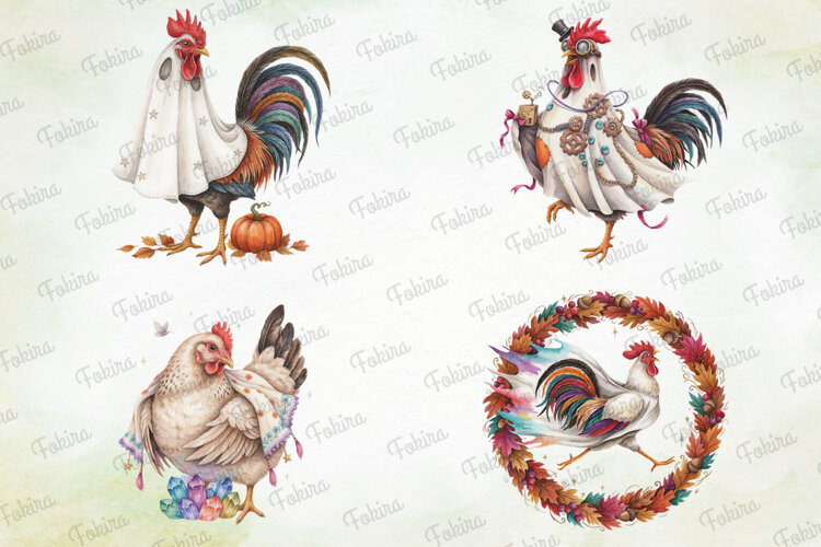 Haunted Harvest Rooster Clipart PNG, haunted harvest rooster example image 1
