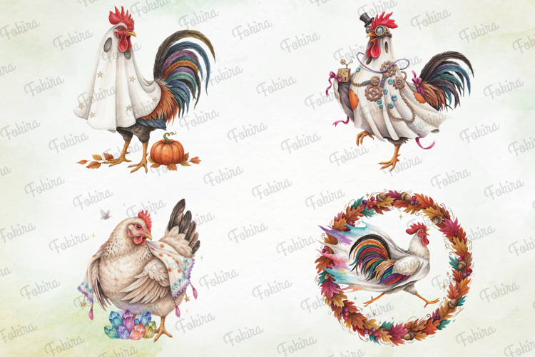 Haunted Harvest Rooster Clipart PNG, haunted harvest rooster
