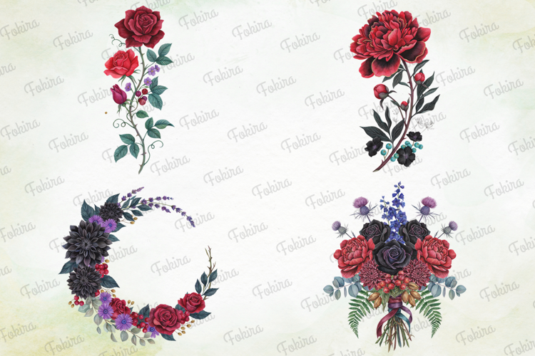 Midnight Gothic Garden Clipart PNG, midnight gothic garden